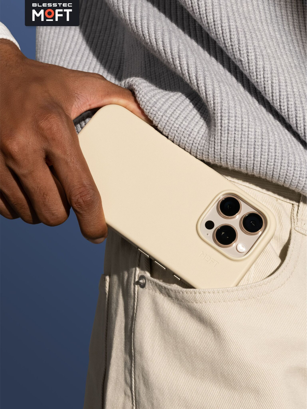 MagSafe чехол из экокожи MOFT Snap Phone Case для iPhone 16 Pro Max l Misty Cove (с поддержкой ремешка MOFT)