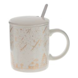 GAEM Кружка с крышкой и ложкой, 300 мл, L12 W8 H10 см, 4в.