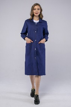 Халат женский рабочий (тк.Диагональ,195),  т.синий