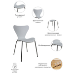 Комплект из 4-х стульев Seven Style белый с хромированными ножками