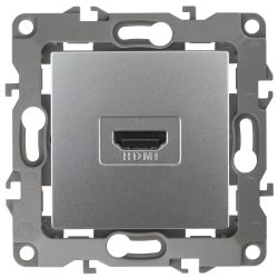 Розетка ЭРА Серия 12 12-3114-03 HDMI IP20 алюминий | Эра 12