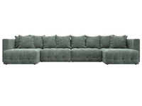 Диван П-образный Лига-052 НПБ Лонг, BRUT 08 ВЕЛЮР зеленый