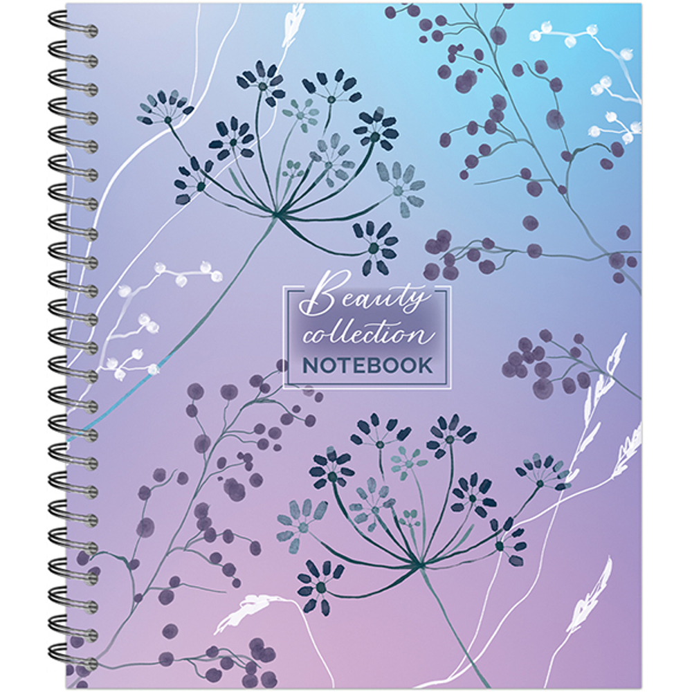 НОВИНКА! Тетрадь общая 96 листов на металлическом гребне "Нежные паттерны"