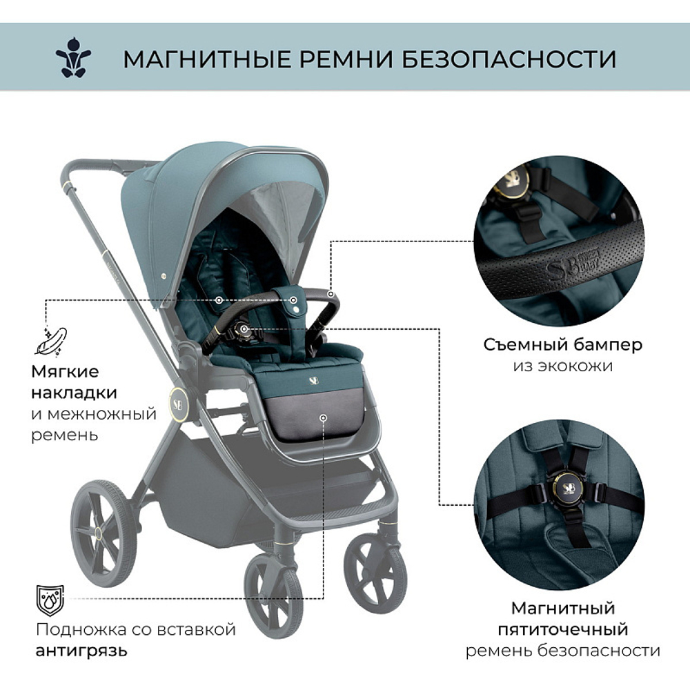 Детская коляска Sweet Baby Elegante 3 в 1 GL Blue