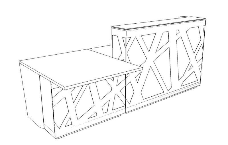 Стойка ресепшн с низким модулем и LED подсветкой