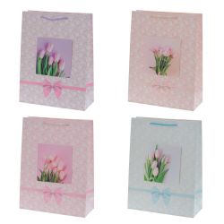 GAEM Пакет подарочный S (бумага 210г/м2, блок микс 12шт), L18 W8,5 H24 см, 4в.