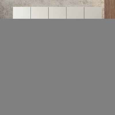 Шкаф Агератум МДФ четырехсекционный с антресолью и стеллажом Лайн флай (0,27) А10029 матовая - Орех Экко 9459  220*45*220