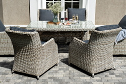 "Неаполь" обеденная группа плетеная из искусственного ротанга, цвет соломенный