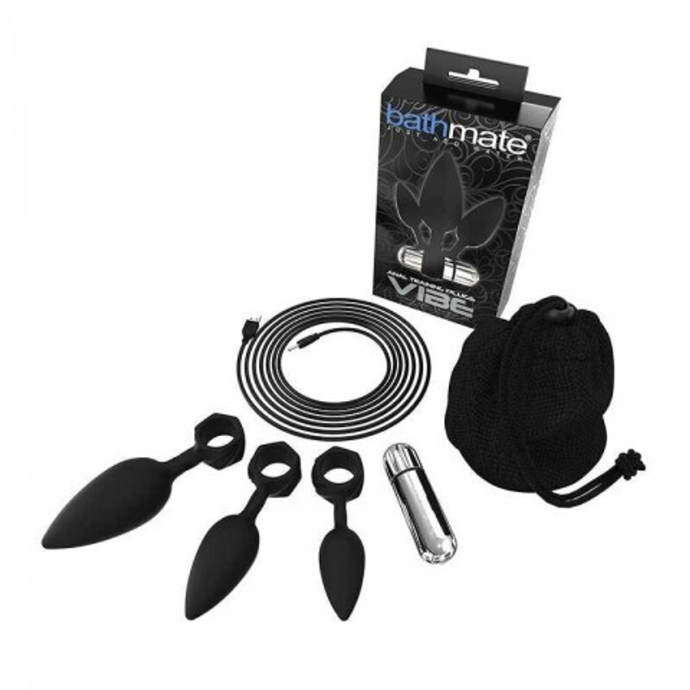 Анальные вибровтулки Bathmate Anal Training Plugs с вибропулей, набор 3 шт