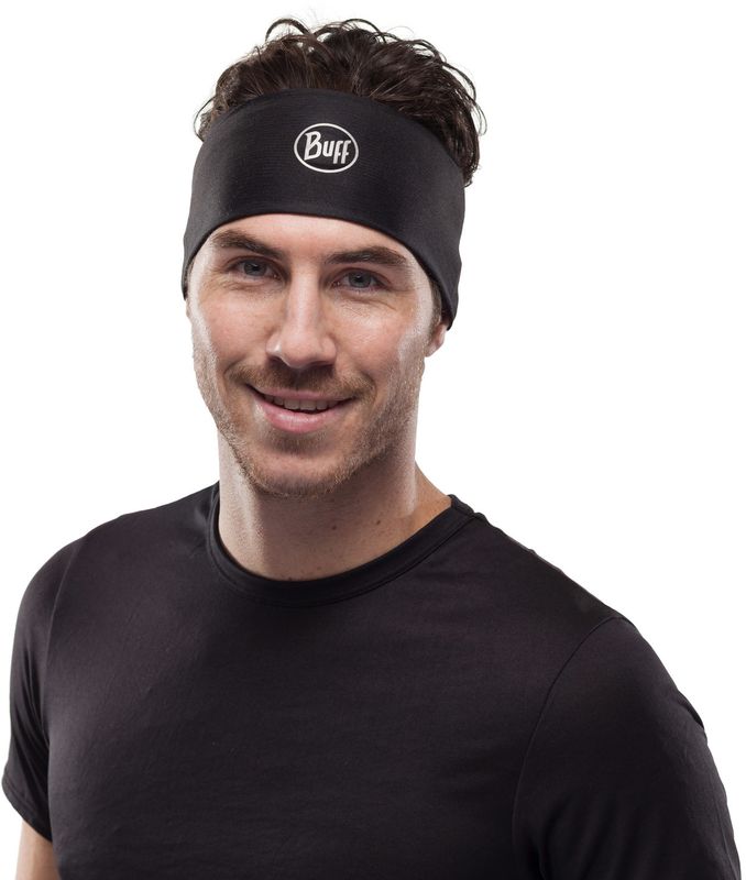 Повязка на голову спортивная Buff Headband CoolNet Solid Black Фото 2