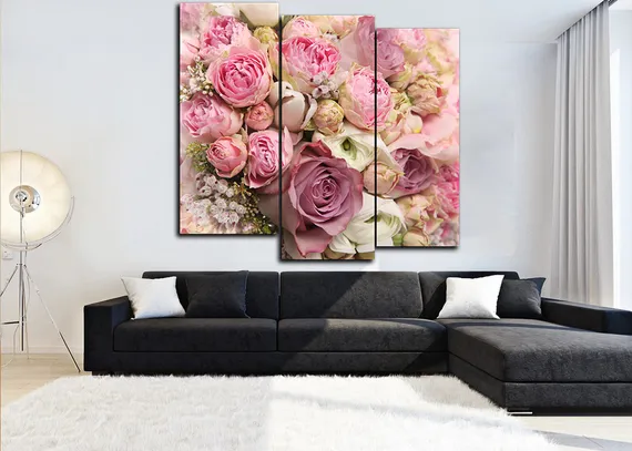 Модульная картина "Нежный букет"