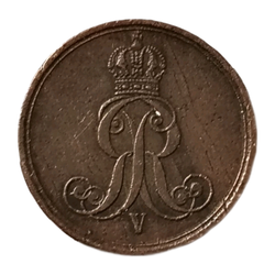 Монета Германии (Королевство Ганновер) 1 пфенниг 1862 год