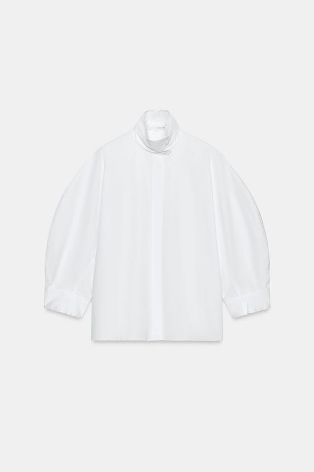 ZARA РУБАШКА С ОБЪЕМНЫМИ РУКАВАМИ ZW, БЕЛЫЙ
