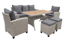 "Мэдисон" обеденная группа из искусственного ротанга, цвет серый