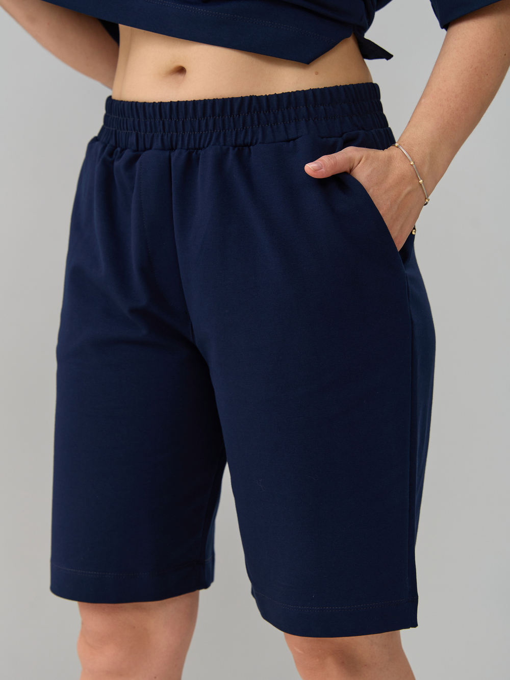 Костюм с шортами КНф-101П/темно-синий