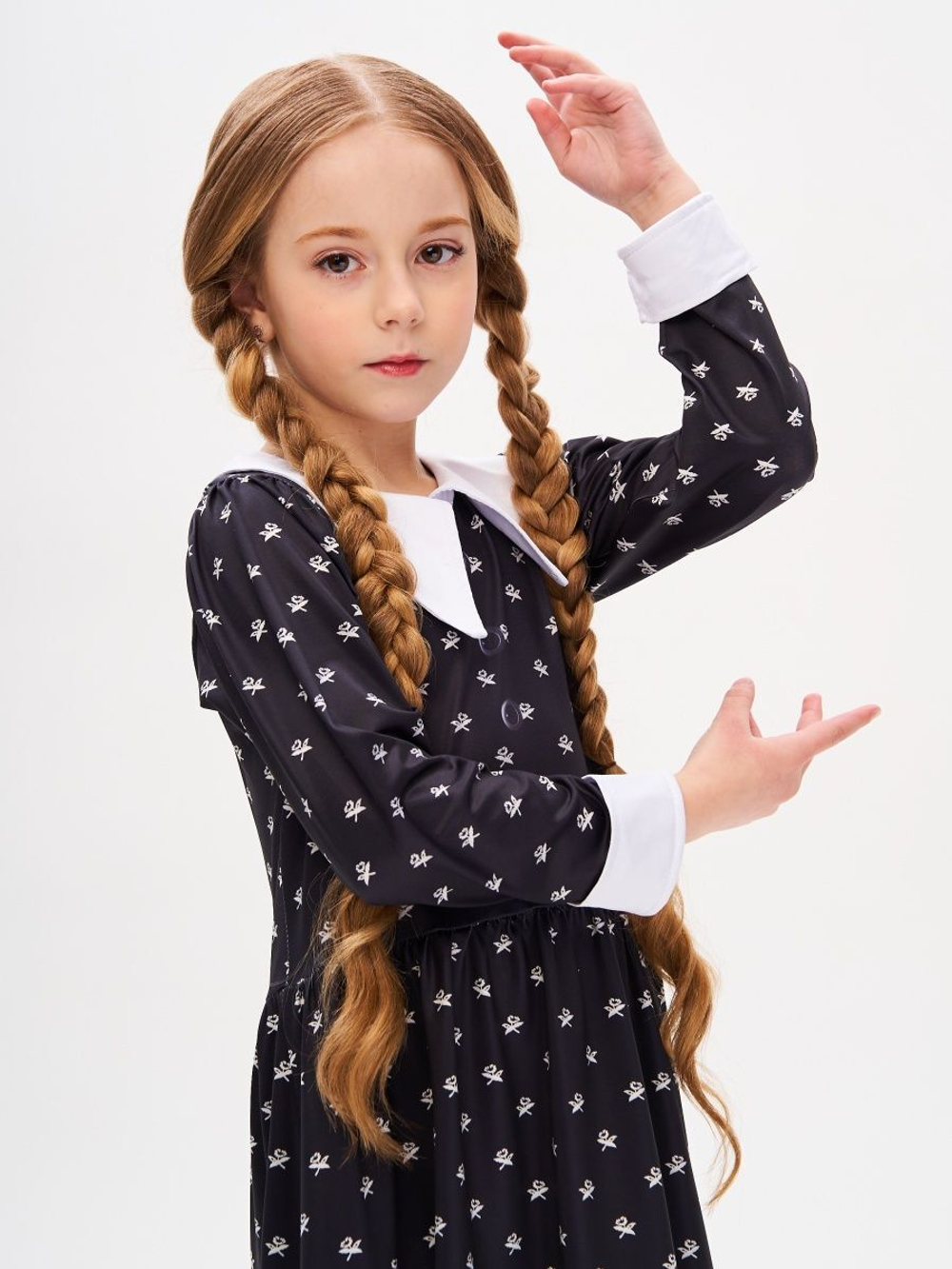 платье из сериала wednesday addams на Хэллоуин