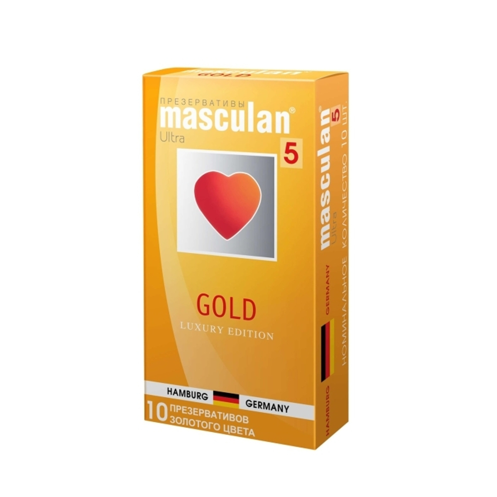 Презервативы Masculan 5 Ultra Золотого цвета, 10шт
