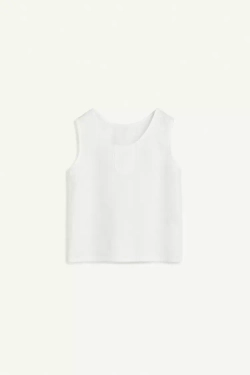 ZARA ТОП БЕЗ РУКАВОВ, БЕЛЫЙ