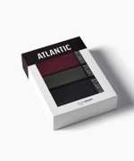 Мужские трусы слипы спорт Atlantic, набор 3 шт., хлопок, тёмно-фиолетовые + чёрные + тёмные хаки, 3MP-094