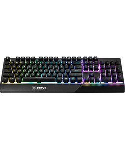 Gaming Keyboard MSI VIGOR GK30, Wired, Mechanical-like plunger switches. 6 zones RGB lighting with several lighting effects. Anti-ghosting Capability. Water Resistant (spill-proof), Black