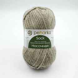 Носочная пряжа Россия Пехорка 50%полутонк.шерсть 50%акрил 5х100г/200м (530-Светлый натуральный)