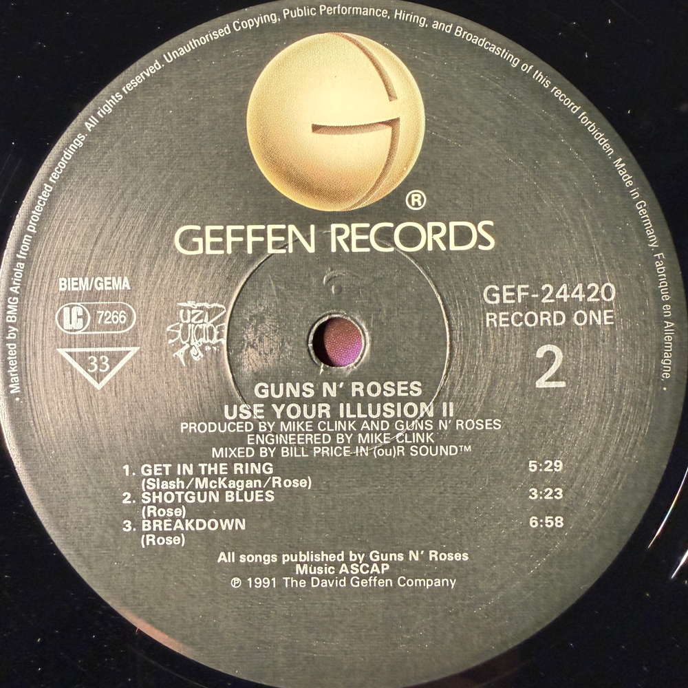 Guns N' Roses - Use Your Illusion II 2LP (Европа 1991г.)