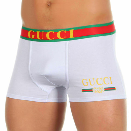 Мужские трусы хипсы белые Gucci Hip Boxer GG