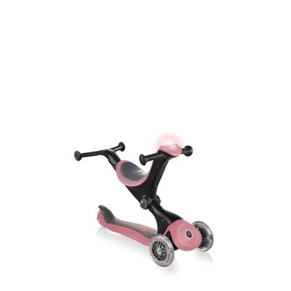 Самокат Globber Go Up Deluxe Play Lights светло-розовый