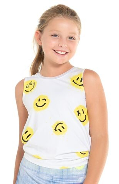 Футболка для девочки Lucky in Love Novelty Print Smiles For Miles Tie Back Tank - Multikolor