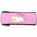Пенал BRAUBERG 3 отделения нейлон 21х7х7 см "Lazy cat" (2 штуки в упаковке)