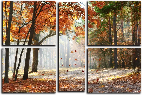 Модульная картина "Золотистая осень"