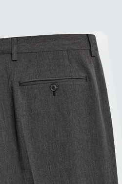 ZARA КОСТЮМНЫЕ БРЮКИ В ЕЛОЧКУ, АНТРАЦИТОВО-СЕРЫЙ