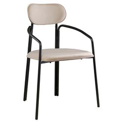 Стул Ror, Round, велюр, черный/бежевый