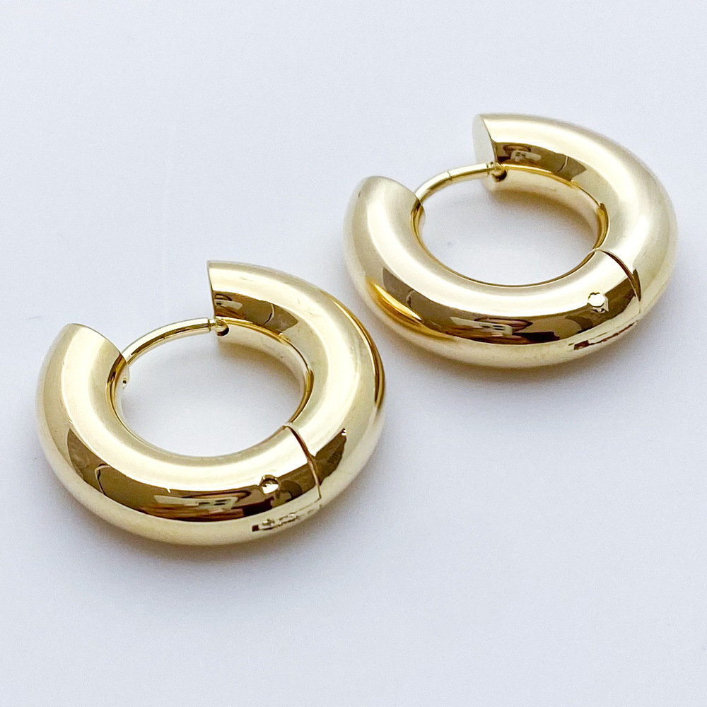 Швензы-кольца, позолота, размер 20*5 мм, цена за пару