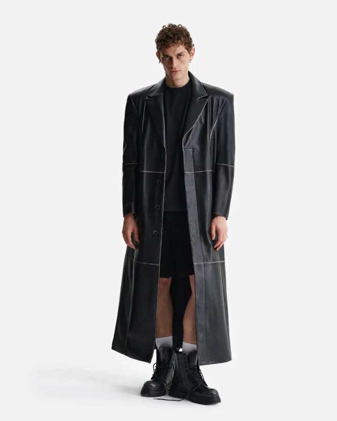 Пальто из кожи наппа