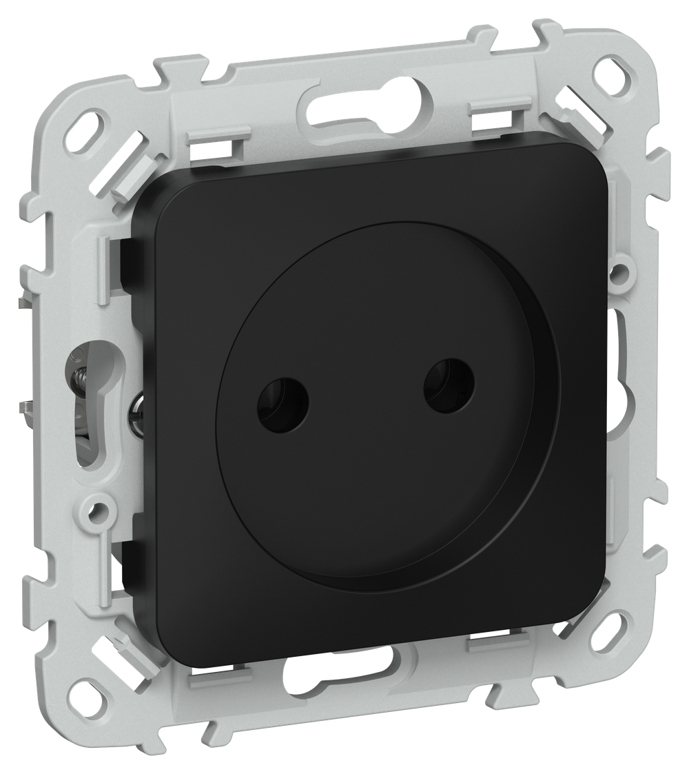 FLITE Розетка без заземления без защитных шторок 10А РС01-0-ФлЧ черный IEK