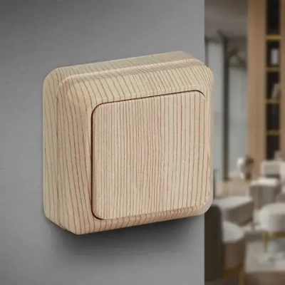 Выключатель Intro Quadro 2-101-11 одноклавишный 10А-250В IP20 ОУ сосна