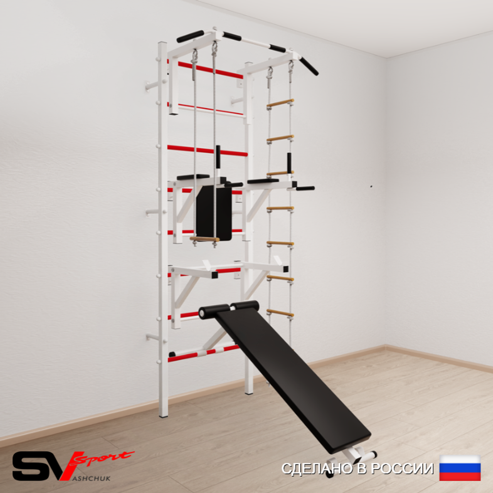 Шведская стенка Sv Sport усиленная 699 (Турник стандарт/Брусья/Стойка/Скамья/Лестница/Трапеция)