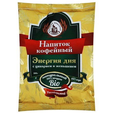 Напиток кофейный Энергия дня с цикорием и женьшенем 100 гр