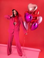 Шар (18"/46 см) Сердце, Розовый, Сатин 5 шт.