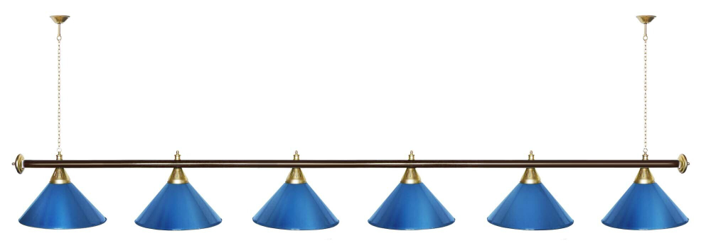 Лампа STARTBILLIARDS 6 пл. (плафоны золотые,штанга золотая,фурнитура золото)