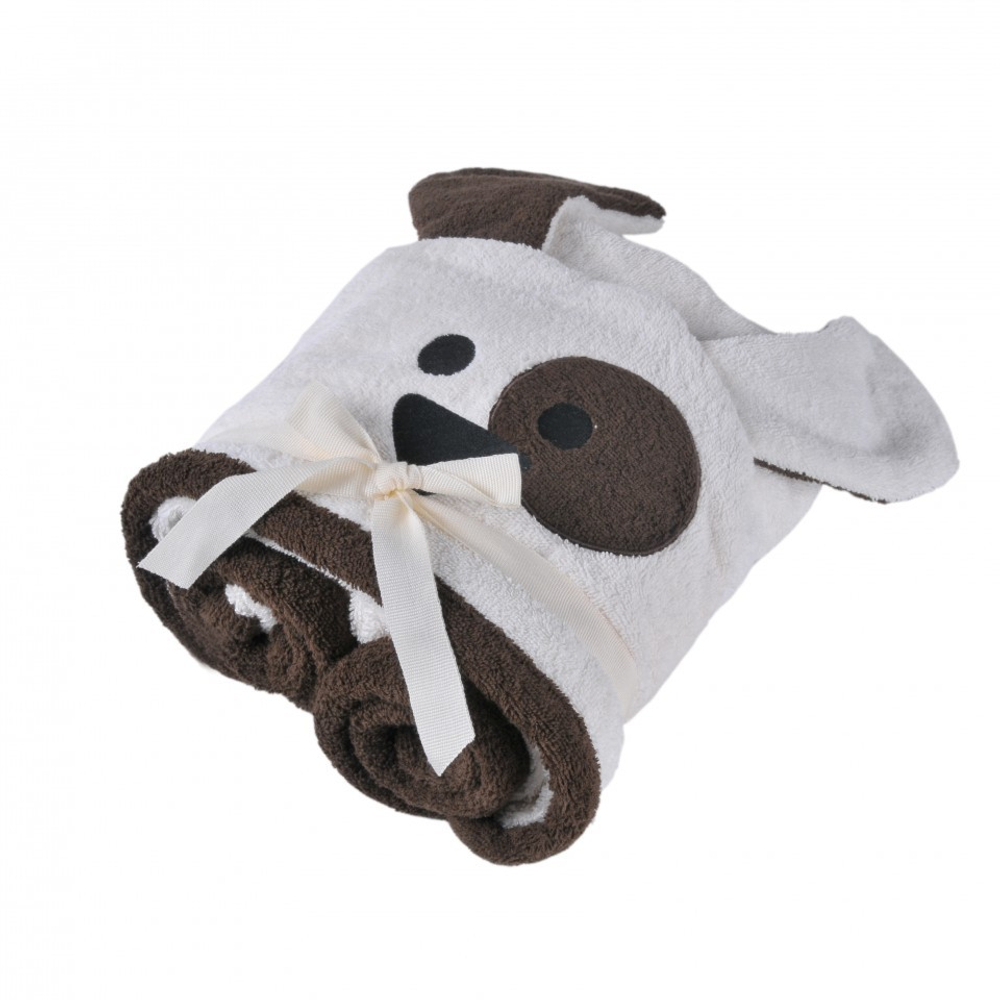 Элитное полотенце детское с капюшоном Animal Dog слоновая кость-шоколад от Casual Avenue Турция