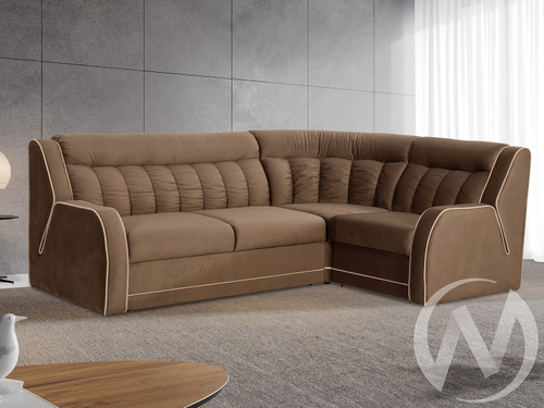 Диван угловой Блистер 2 (ДУ) GROUND 03 (коричневый) GROUND 01 (бежево-кремовый)