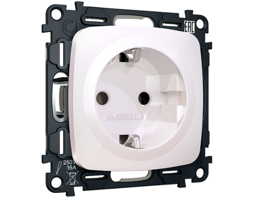 MO206010 Комплект механизма электрической розетки OMEGA Жемчуг с/з на винтовых зажимах QUANT (OP2060, VM141)