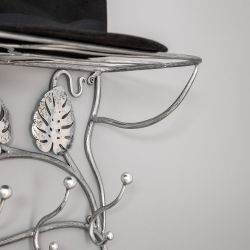 Вешалка настенная Monstera Deliciosa (Монстера) Античное серебро