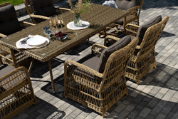 "Цесена" обеденная группа плетеная из искусственного ротанга, цвет графит