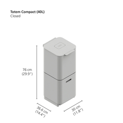 Контейнер для мусора с двумя баками totem compact, 40 л, белый