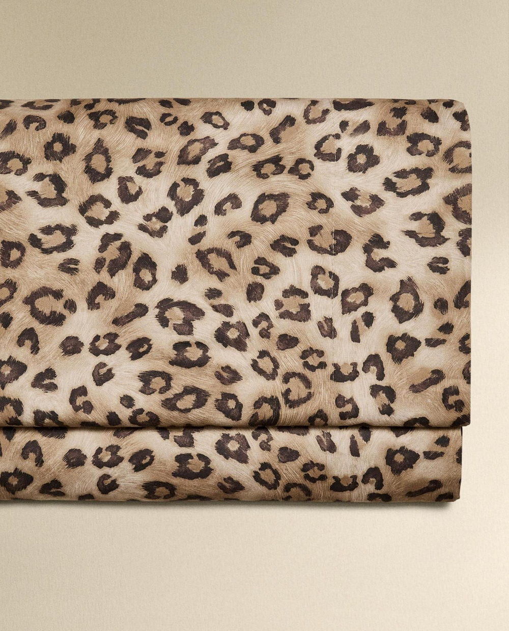 Zara Home - Простыня из атласа с принтом животных, леопард, 160x280 см