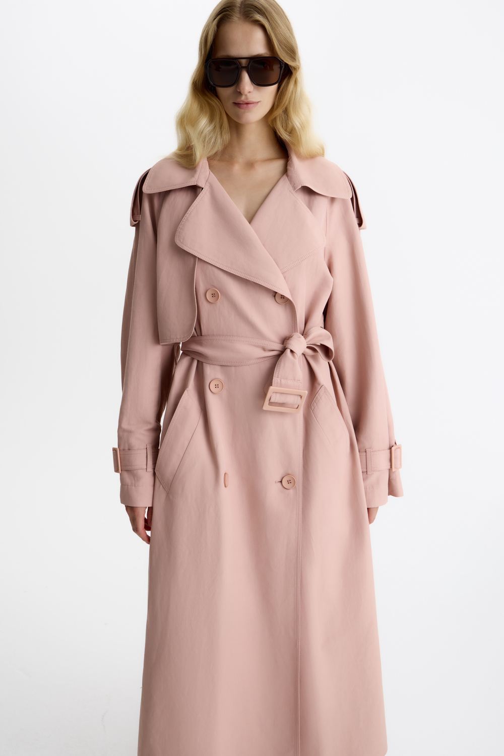 Тренч «Роза пудровая» удлиненный