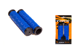 Грипсы TRIX, резиновые, 125мм, 2-х компонентные, синие с черным кантом